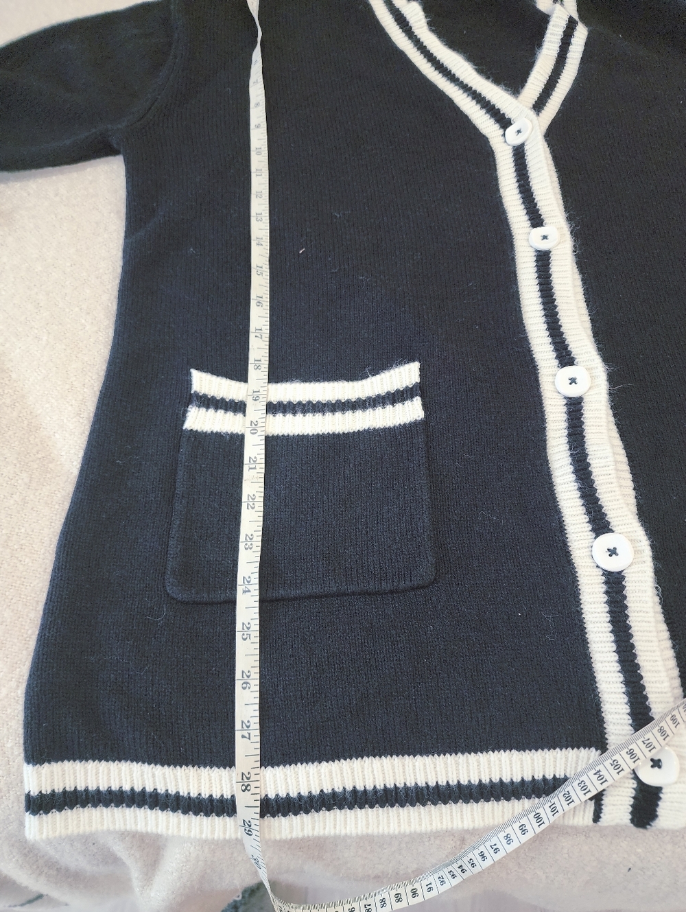 Show Me Your Mumu Lambert Cardigan | Black Varsity Stripe Knit XL - Picture 7 of 17